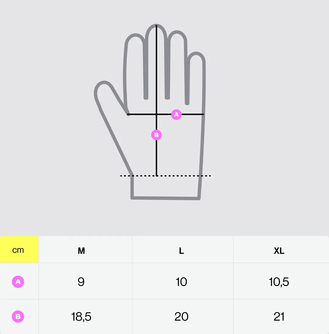 Size chart - Black Dots gloves